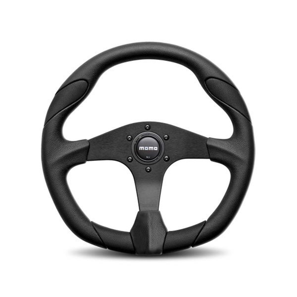 Momo Automotive Accessories MOMO Automotive Accessories QRK35BK0B 13.78 in. Quark Steering Wheel Polyurethane; Black MOMQRK35BK0B